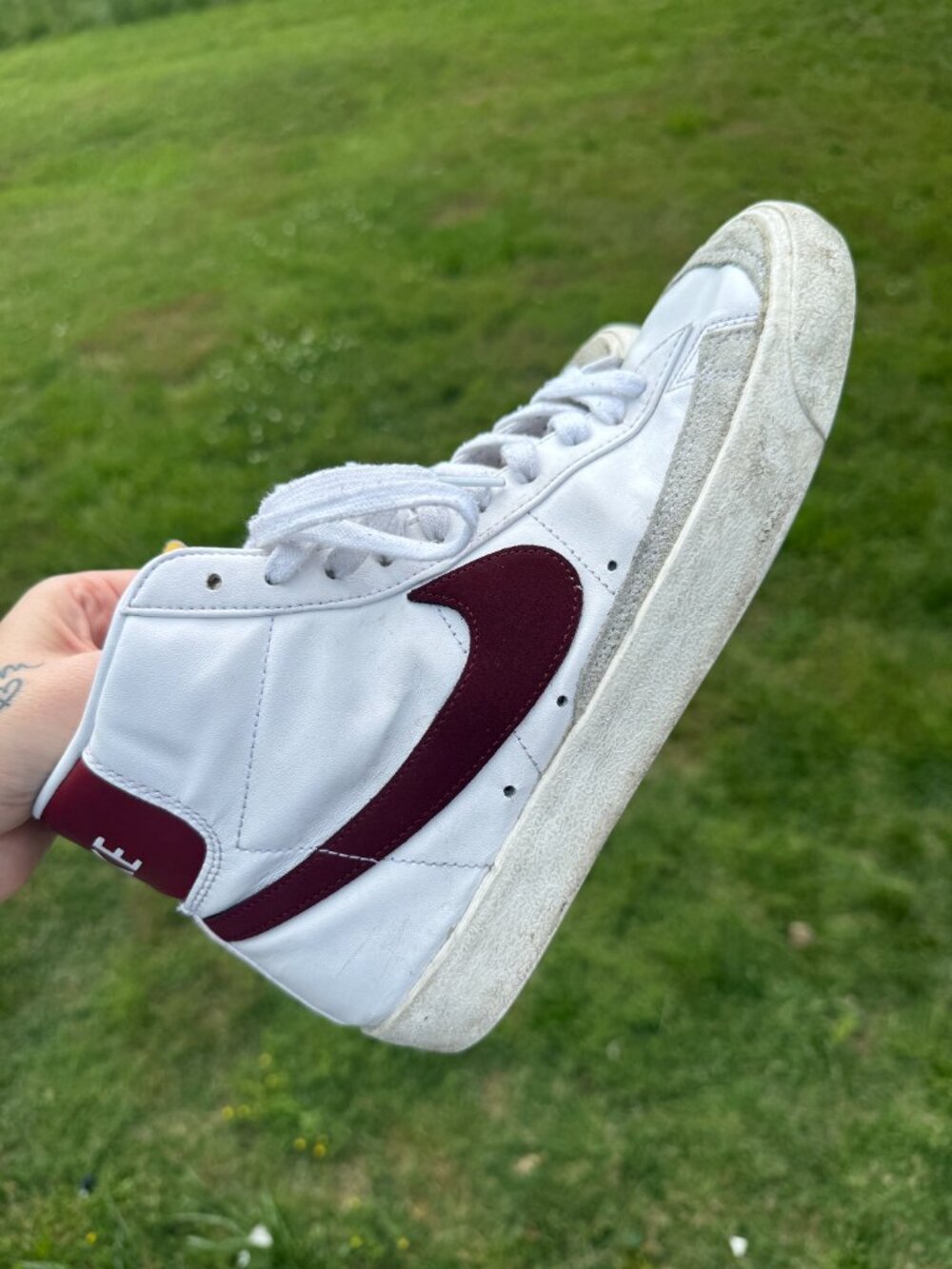 Nike Blazer Mid 77 Vintage Burgundy Y2K Retro Skater Sneakers 9 3498